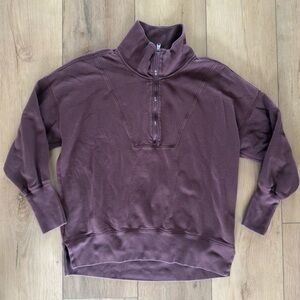 Abercrombie & Fitch Dusty Plum Half-Zip Sweatshirt
